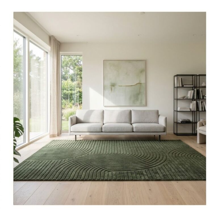 Tapete Realce Desenhado 200x300 Sand Verde Oliva