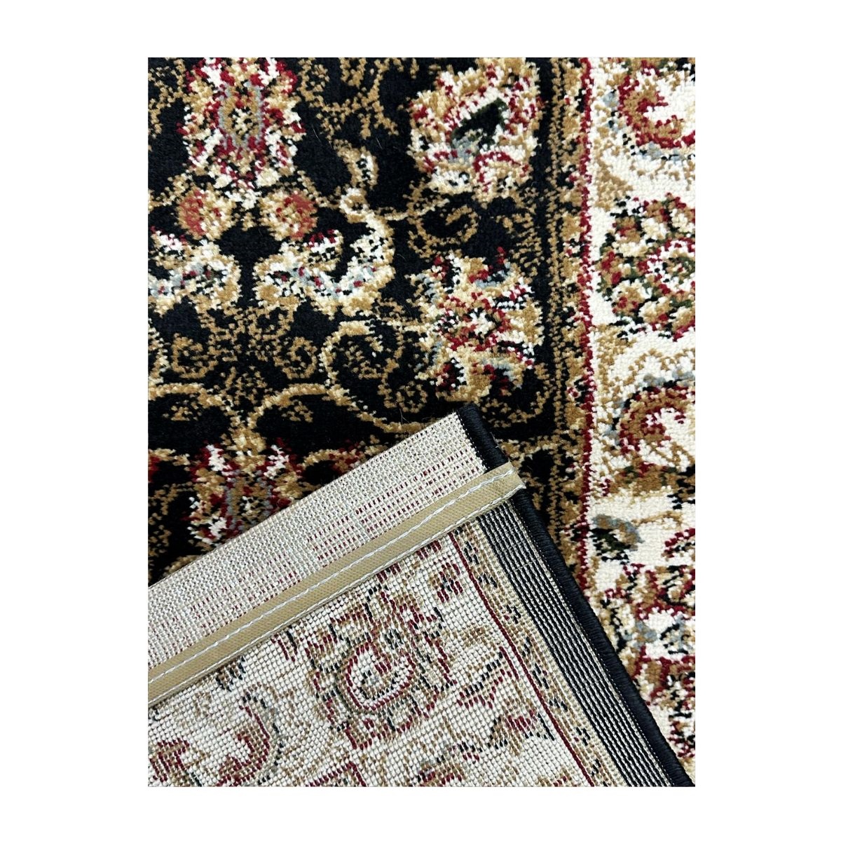 Tapete Mersin 60x200 01 Preto Bege - Imagem 4